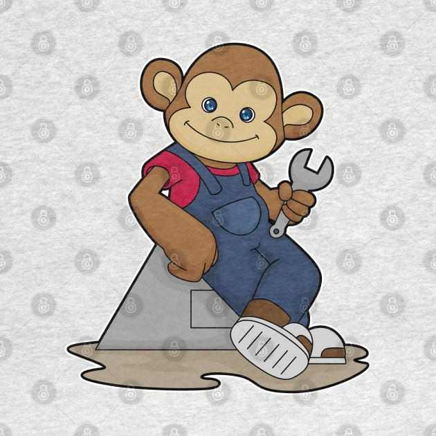 Monkey as Mechanic with Wrench by Markus Schnabel